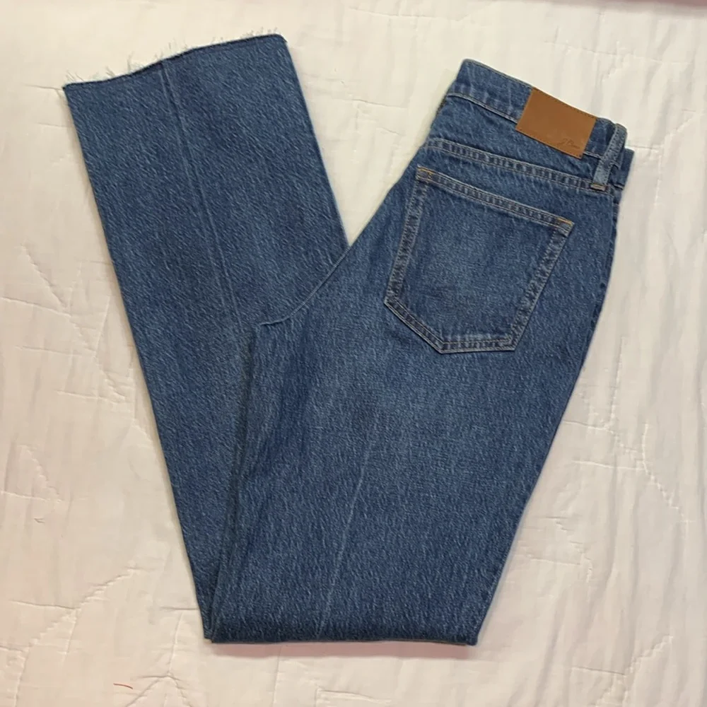J. Crew Size 26 Full-Length Demi-Boot Jeans | NWT Raw‎ Hem Medium Wash Denim